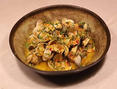 Ceviche caliente de berberechos